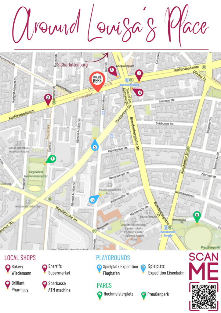 Map Hotel louisa's Place Berlin Charlottenburg