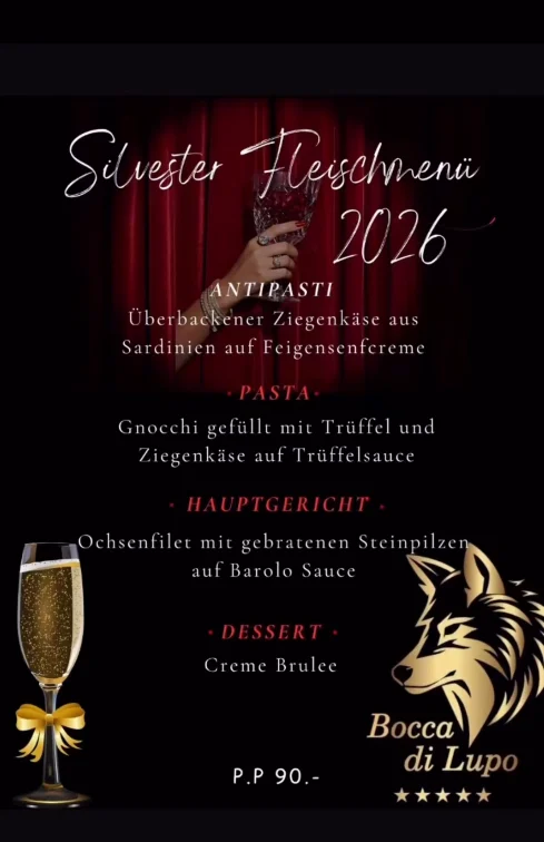 Silvester Menü Bocca di Lupo 2026